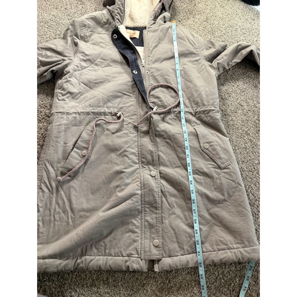 Skies Are Blue Parka Jacket Women Large Gray Faux Shearling Lined Hooded Utility - Picture 7 of 10